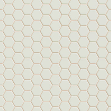 1" Hexagon Sheeted Original Ceramic Mosaic Tile in Limewash Matte