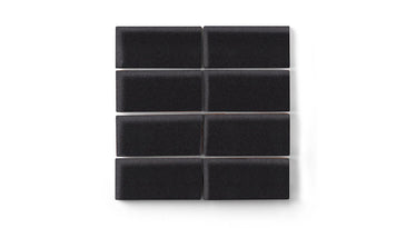 2x4 Straight Set Sheeted Original Ceramic Mosaic Tile in Raven Matte