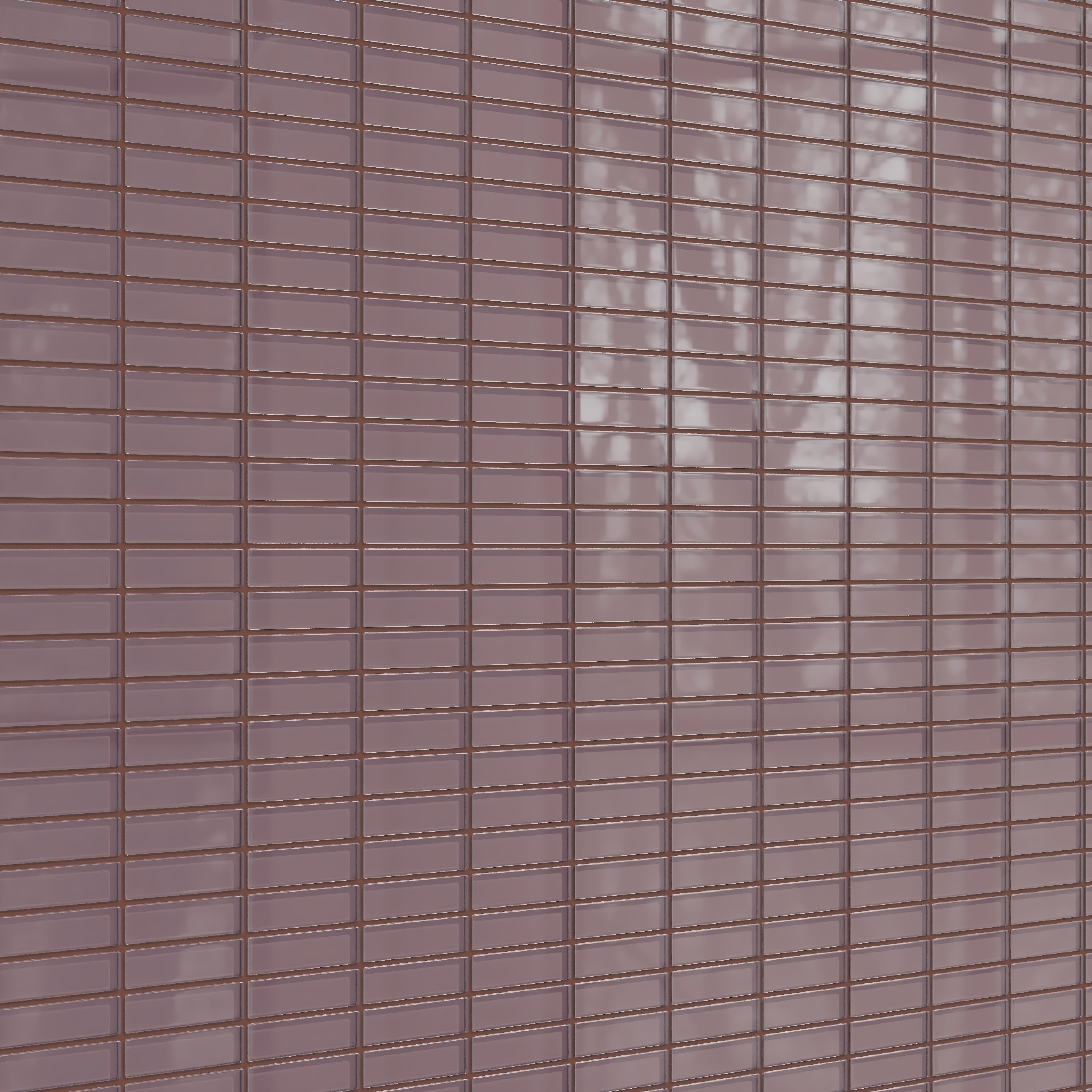 1x4 Straight Set Sheeted Glass Mosaic Tile in Crane Gloss