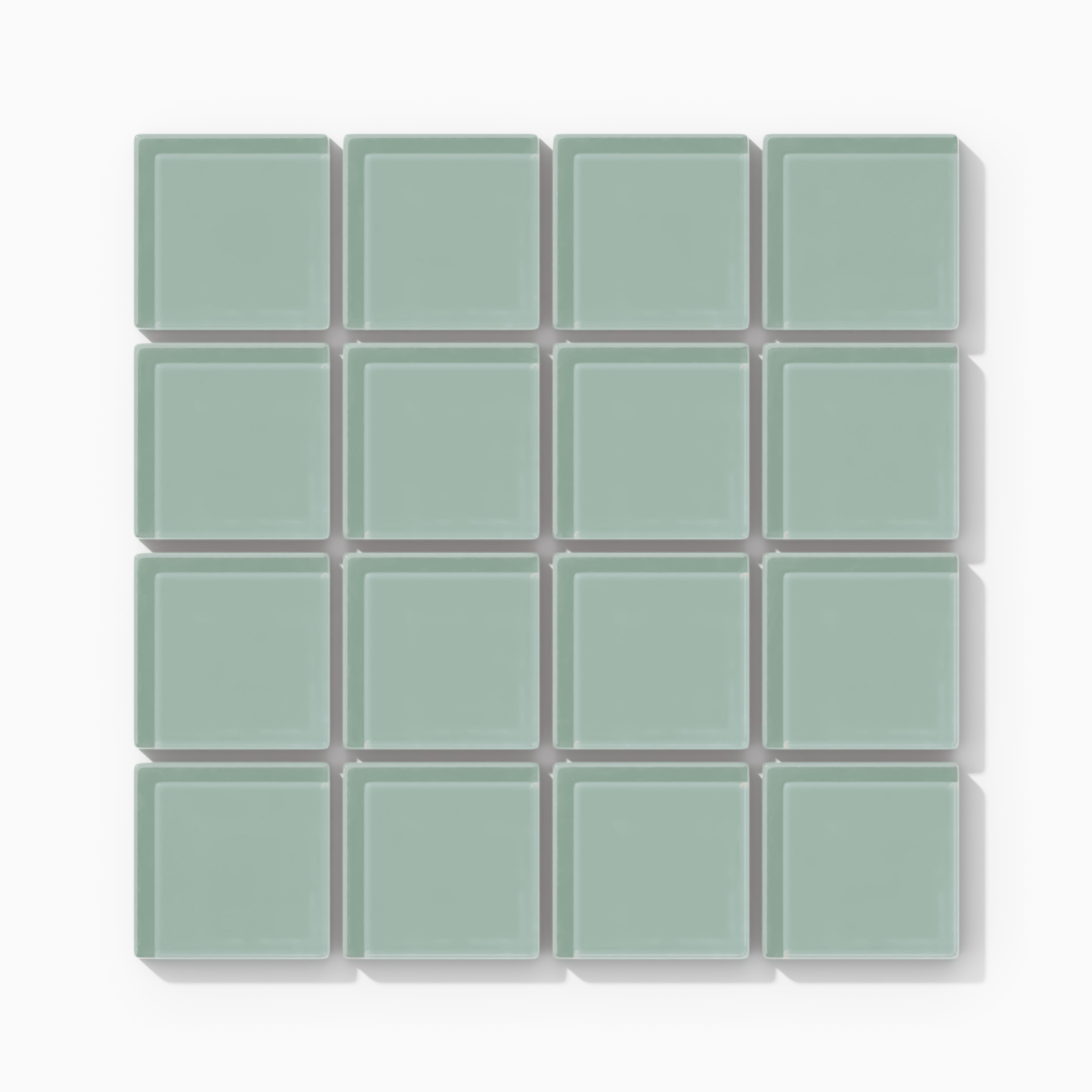 2x2 Straight Set Sheeted Glass Mosaic Tile in Kingfisher Gloss