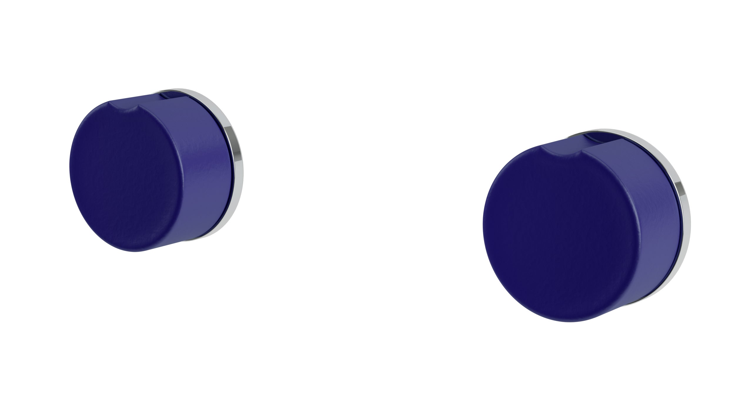 Foundry Two Handle Wall Mount Bath Trim with Groove Ceramic Knob Handles in Polished Chrome