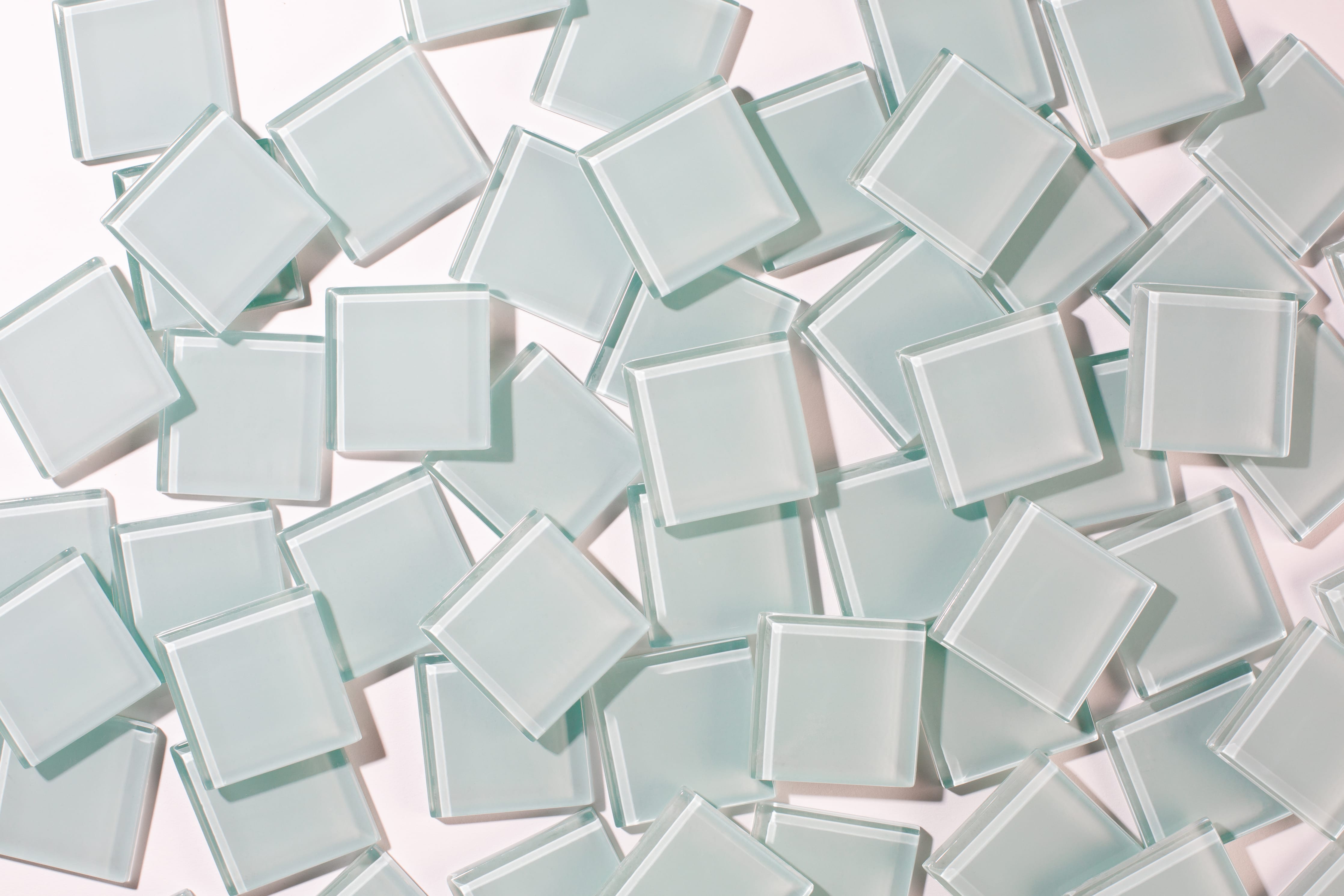 2x2 Straight Set Sheeted Glass Mosaic Tile in Great Blue Heron Gloss
