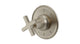 Emerson One Handle Wall Mount Shower Trim with Classic Cross Handle in Satin Nickel