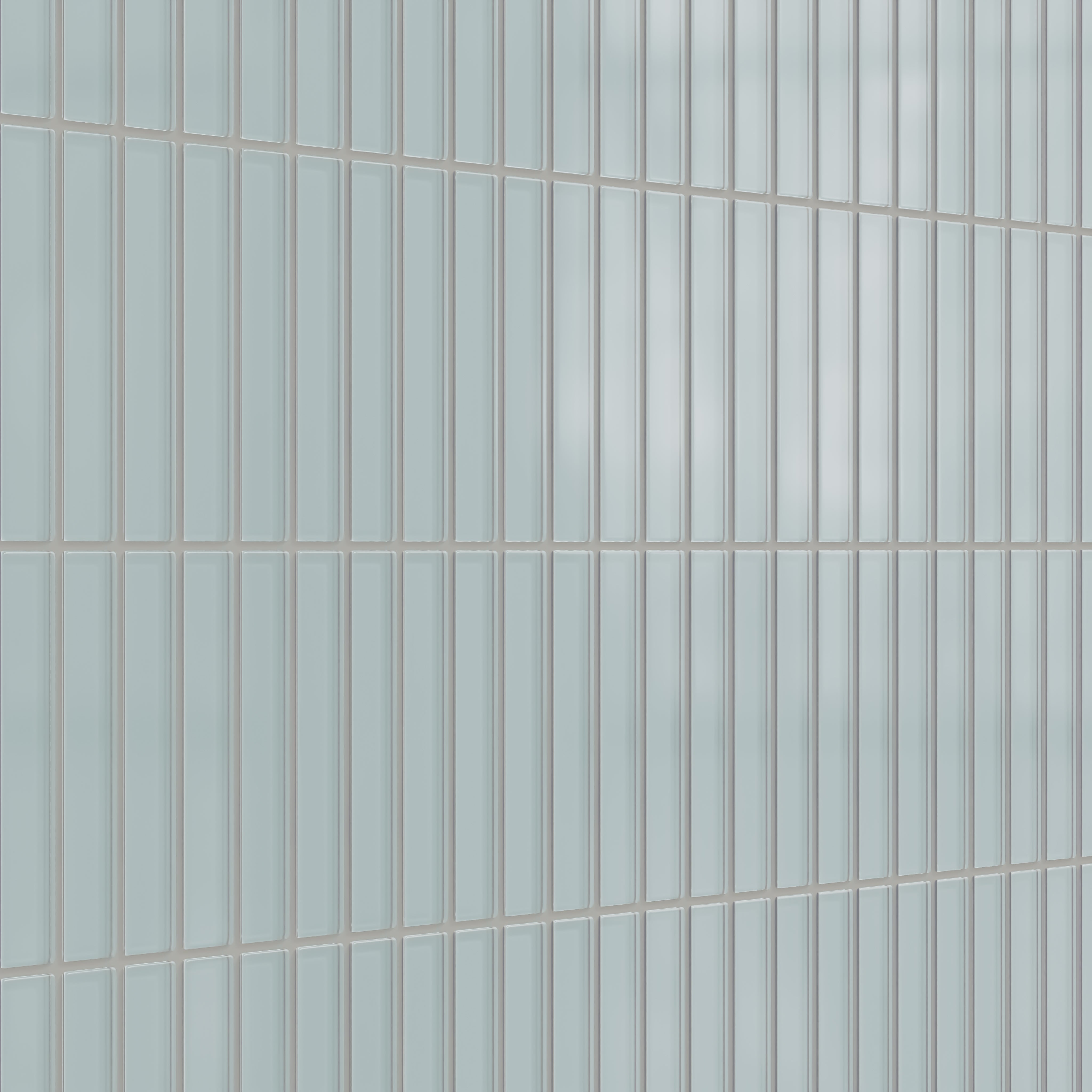 1x6 Straight Set Sheeted Glass Mosaic Tile in Great Blue Heron Matte