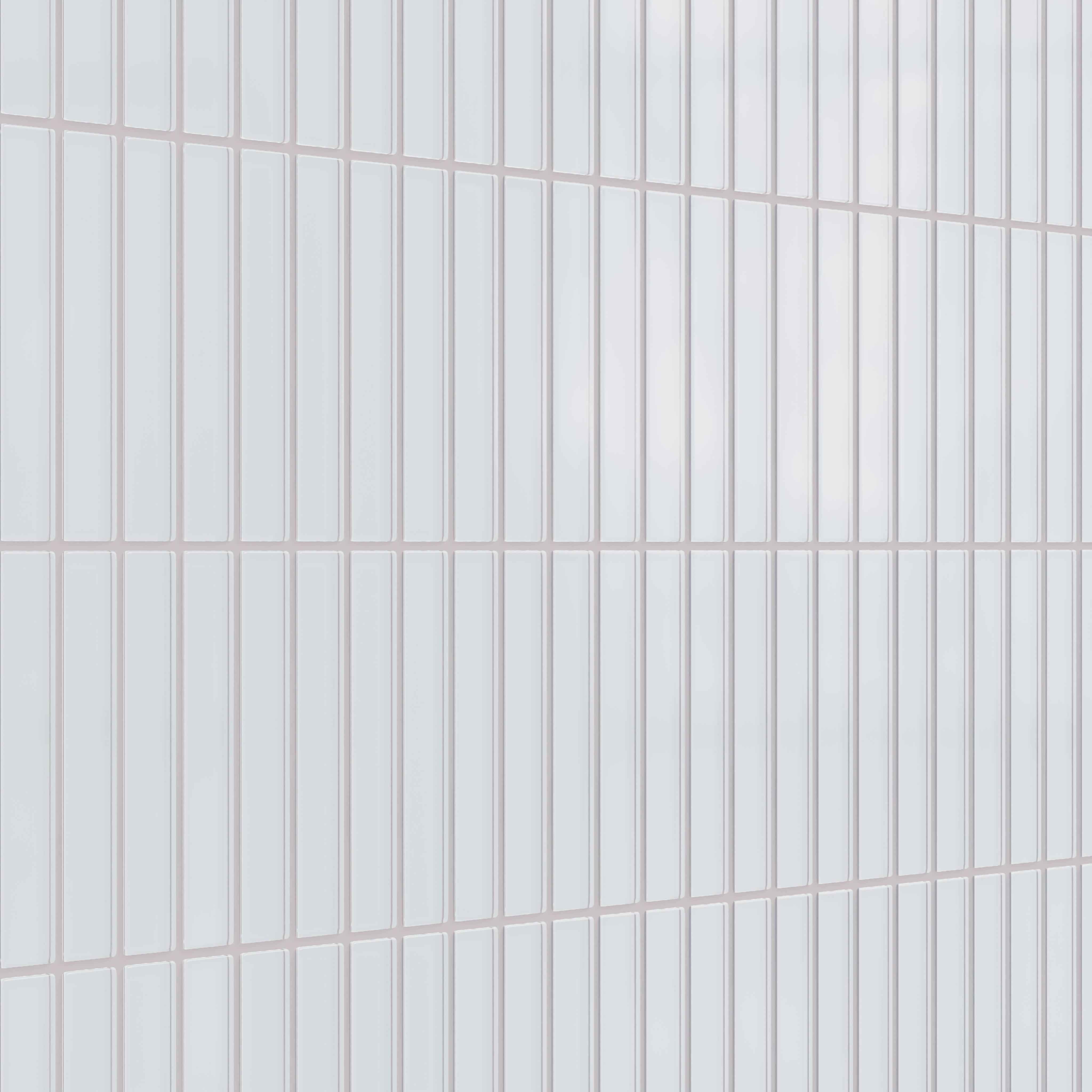 1x6 Straight Set Sheeted Glass Mosaic Tile in Snowy Owl Matte