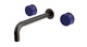 Foundry Two Handle Wall Mount 7.5" Lavatory Faucet with Groove Ceramic Knob Handles in Antique Bronze