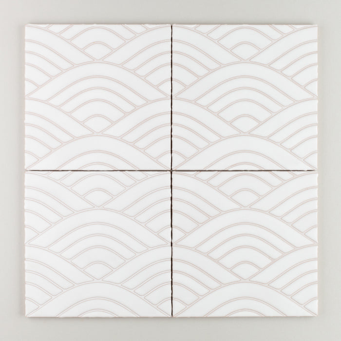 Sumit Tile Summit White Motif 8x8 Handpainted Tile
