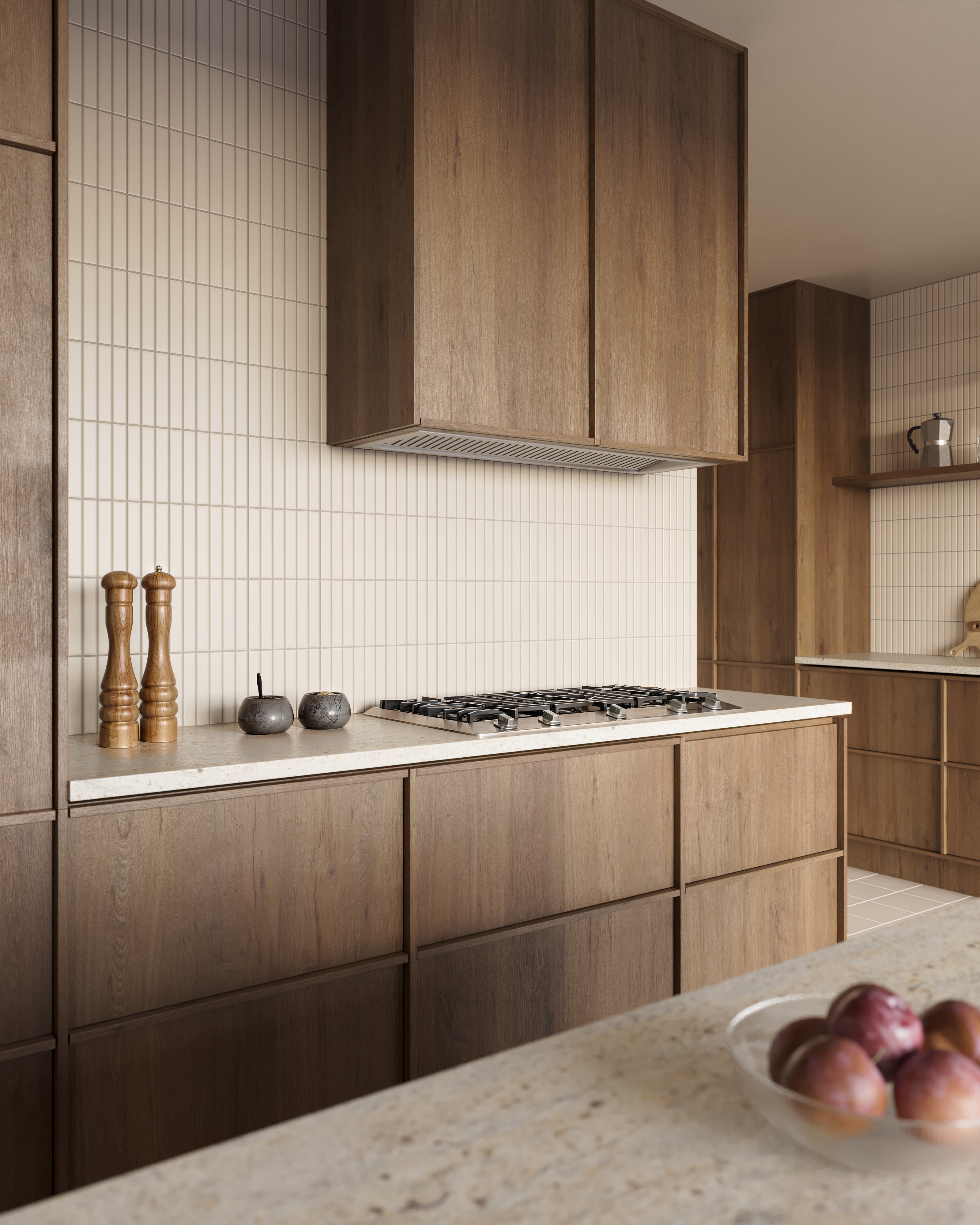 DUNE REAL LONDON 特集号　no6 1x6 Straight Set Sheeted Original Ceramic Mosaic Tile in Sand Dune