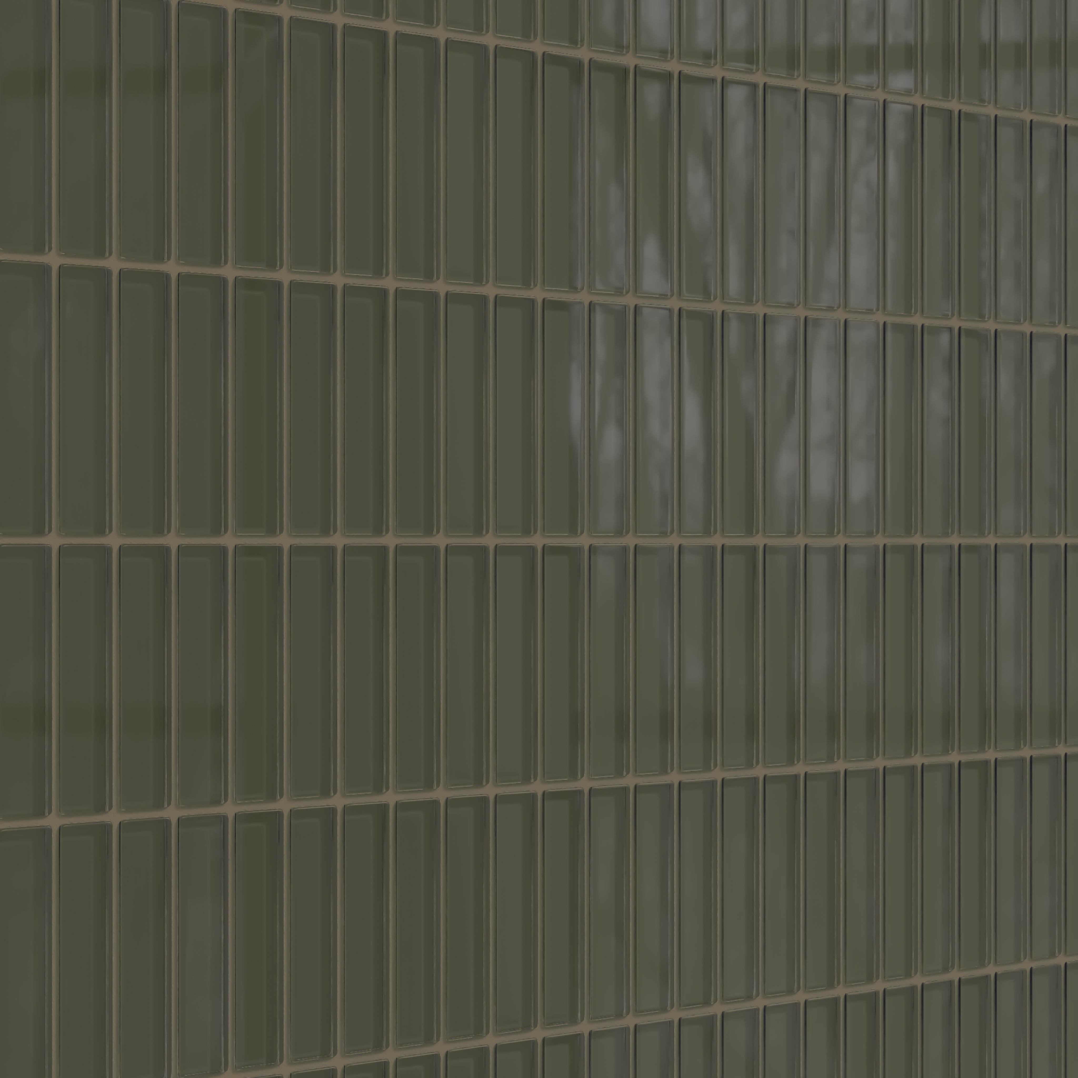 1x4 Straight Set Sheeted Glass Mosaic Tile in Roadrunner Gloss