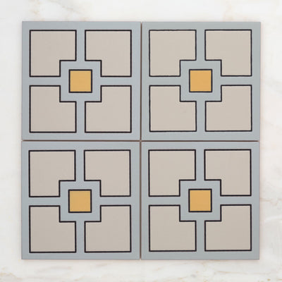8x8 Handpainted Sample Seattle  in Yellow Motif