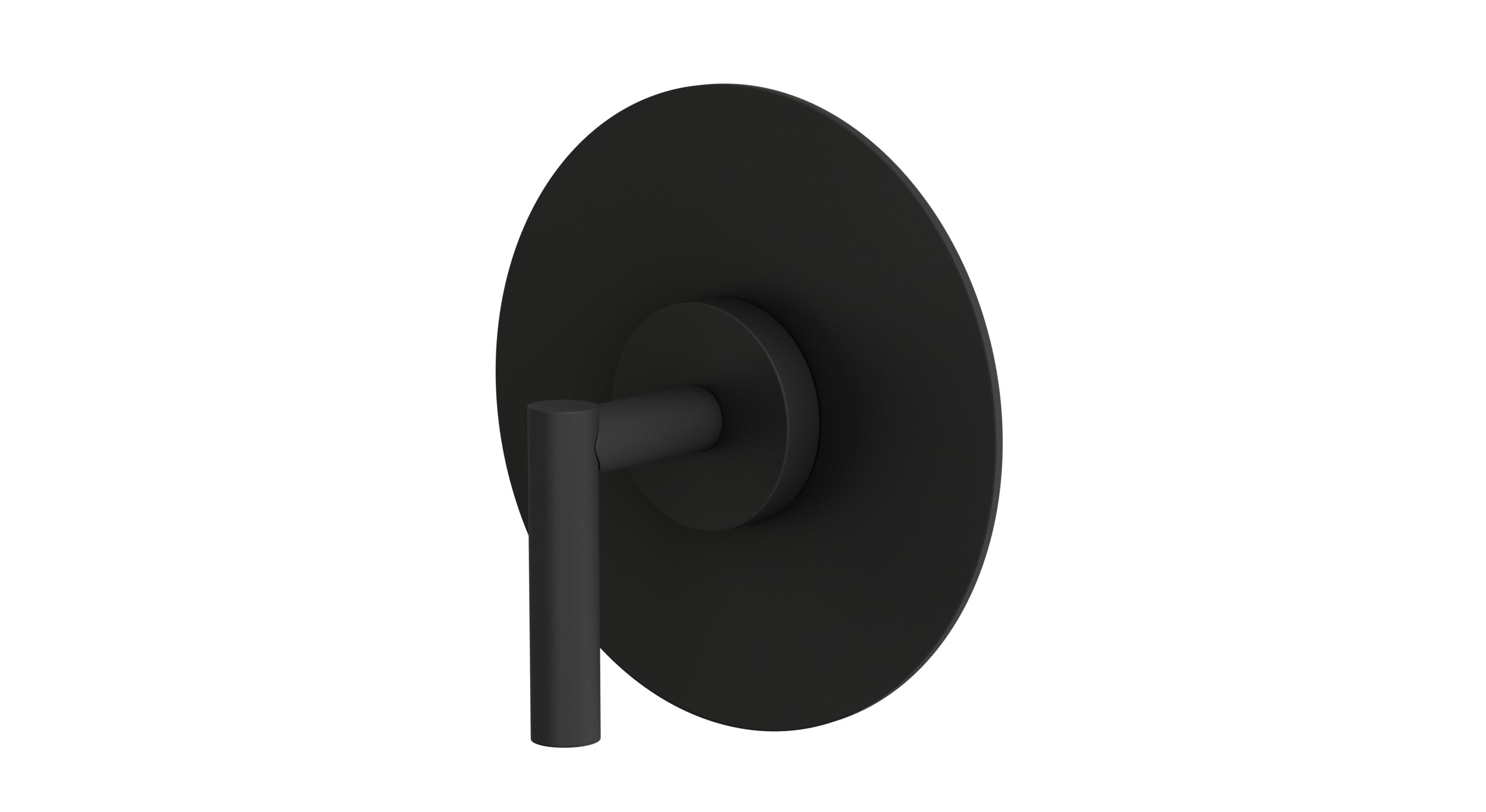 Contour One Handle Wall Mount Shower Trim with Soft Lever Handle in Matte Black