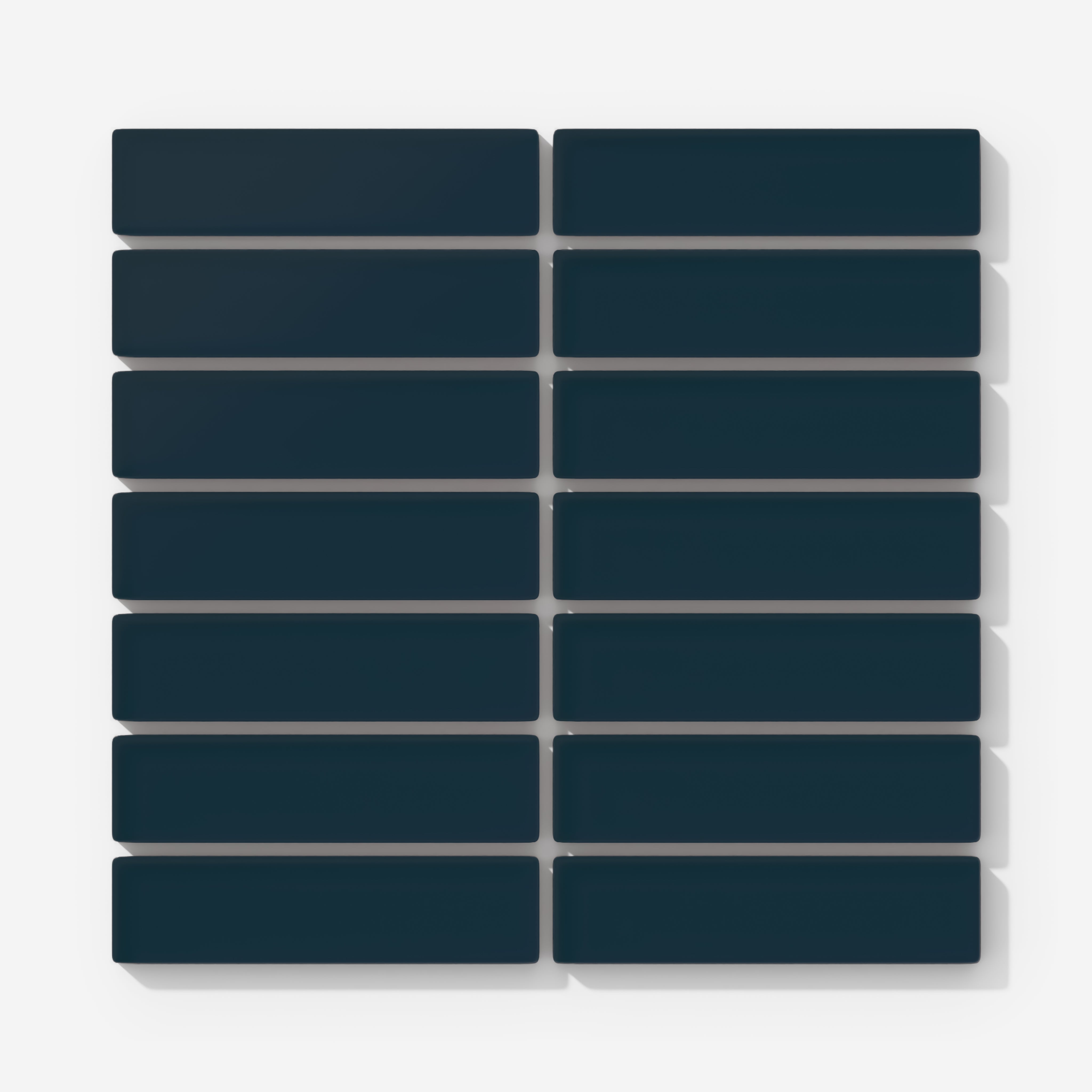1x4 Straight Set Sheeted Glass Mosaic Tile in Grackle Matte
