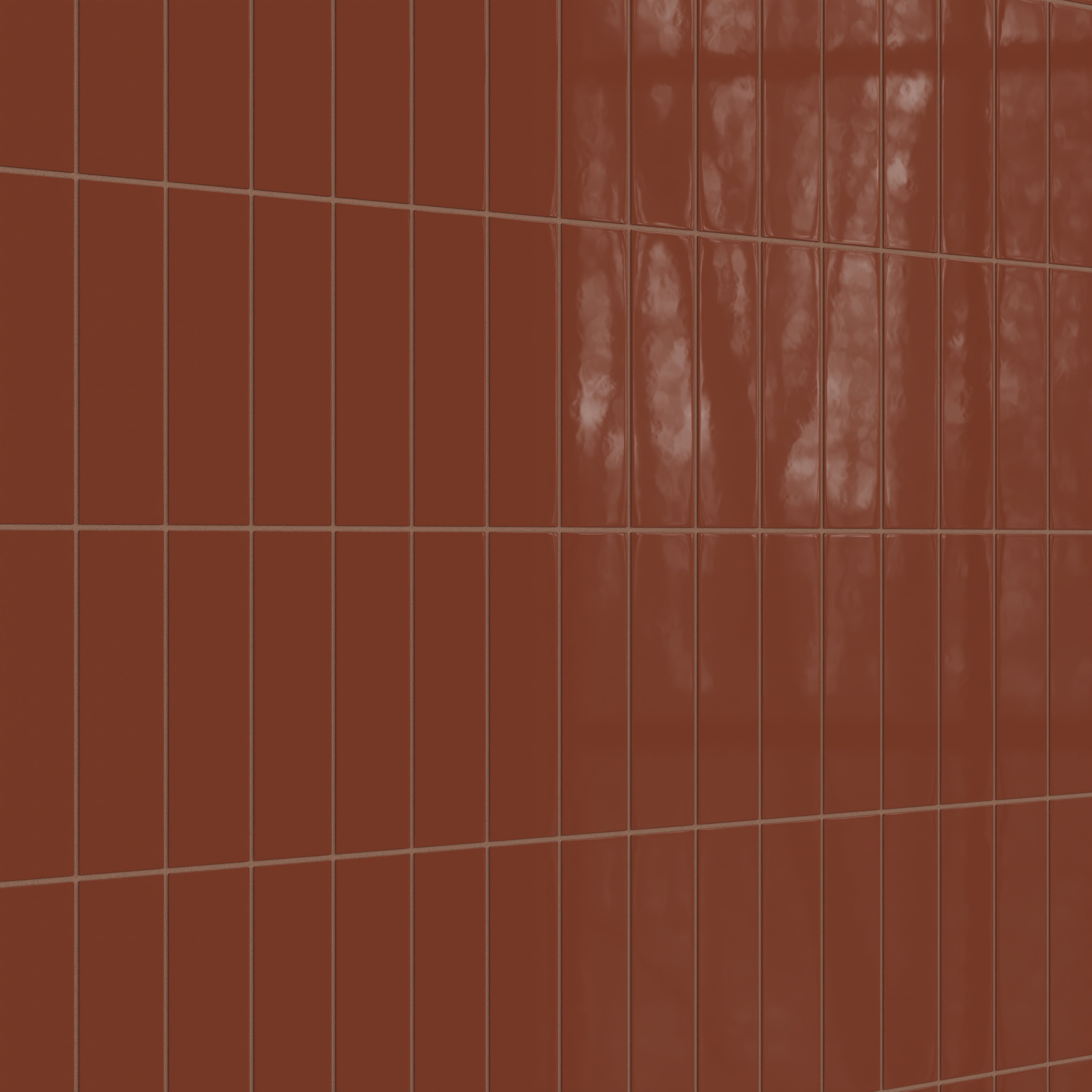 3x9 Natural Press Ceramic Tile in Red Iron Oxide Gloss
