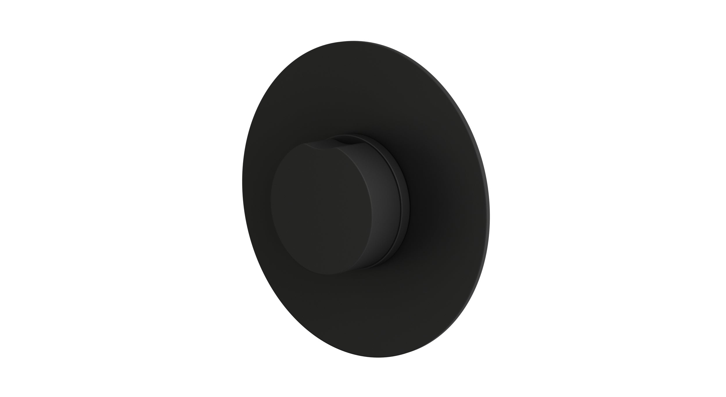 Foundry One Handle Wall Mount Shower Trim with Barrel Knob Handle in Matte Black