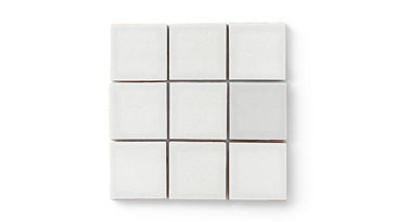 3x3 Straight Set Sheeted Original Ceramic Mosaic Tile in Frost Gloss
