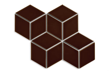 Large Diamond Original Ceramic Tile in Garnet Gloss