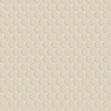 Penny Round Sheeted Original Ceramic Mosaic Tile in Ivory Matte