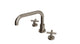 Contour Two Handle Deck Mount Squaretop Bath Trim with Soft Cross Handles in Antique Nickel