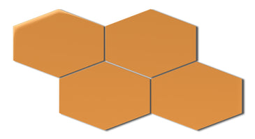 Elongated Hexagon Natural Press Ceramic Tile in Yellow Ochre Gloss