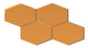 Elongated Hexagon Natural Press Ceramic Tile in Yellow Ochre Gloss