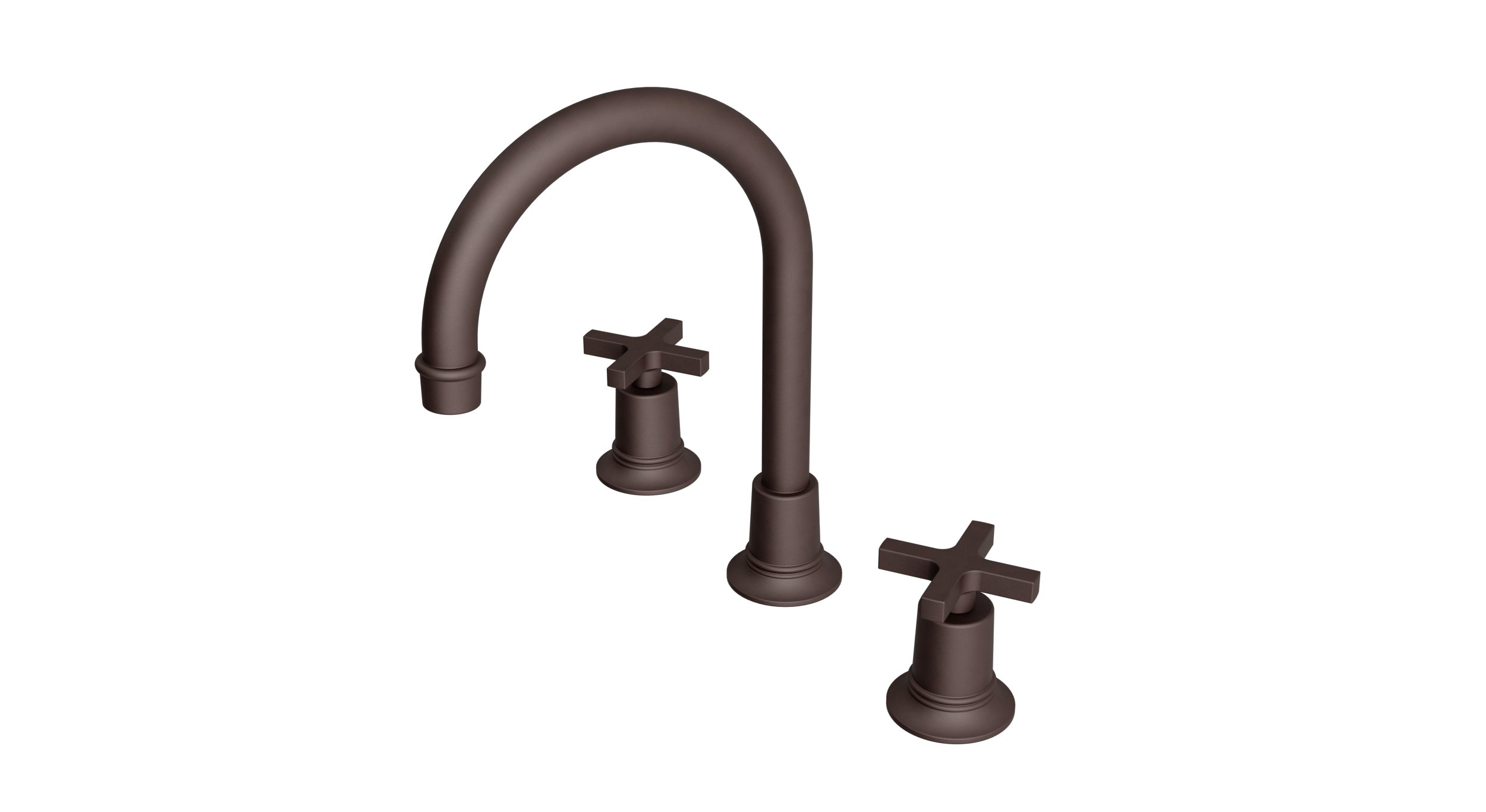Emerson Two Handle Deck Mount Gooseneck Lavatory Faucet with Classic Cross Handles in Architectural Copper