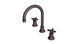 Emerson Two Handle Deck Mount Gooseneck Lavatory Faucet with Classic Cross Handles in Architectural Copper