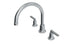 Emerson Two Handle Deck Mount Gooseneck Bath Trim with Classic Lever Handles in Satin Chrome
