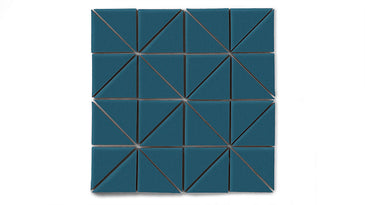 3" Triangle Sheeted - Quadrant Original Ceramic Mosaic Tile in Adriatic Sea Matte
