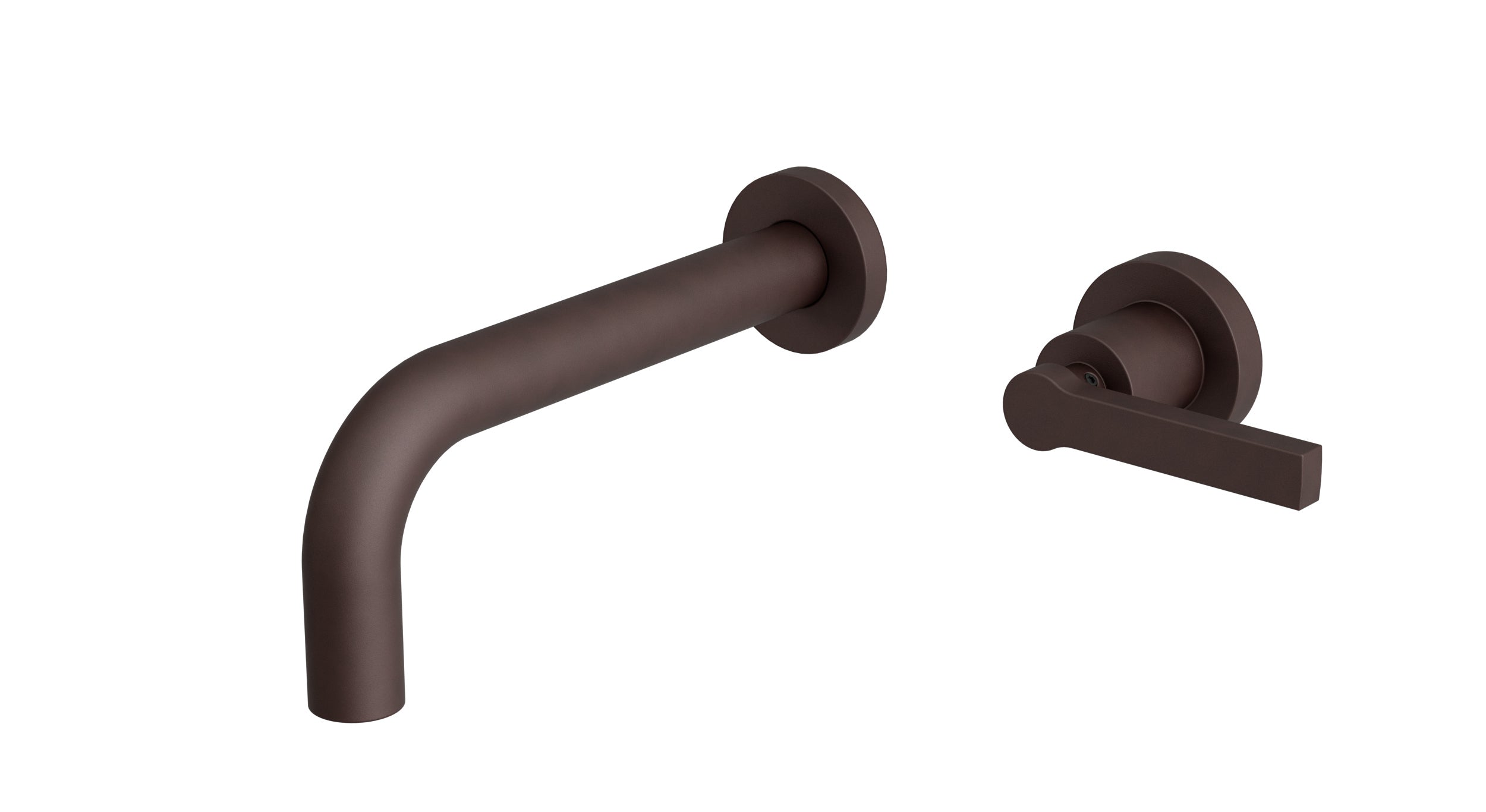 Flatiron One Handle Wall Mount 7.5" Lavatory Faucet with Linear Lever Handle in Architectural Copper