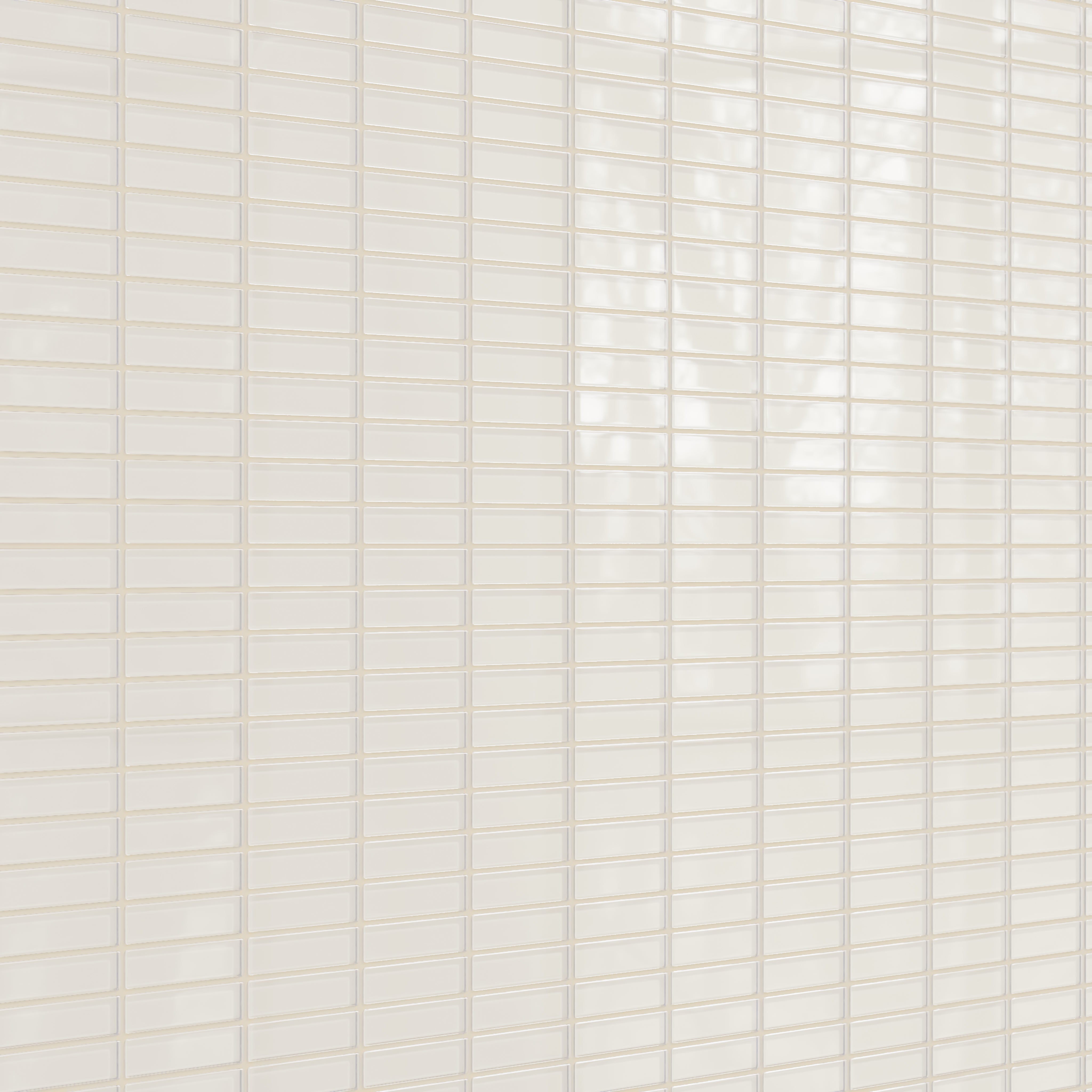 1x4 Straight Set Sheeted Glass Mosaic Tile in Dove Gloss