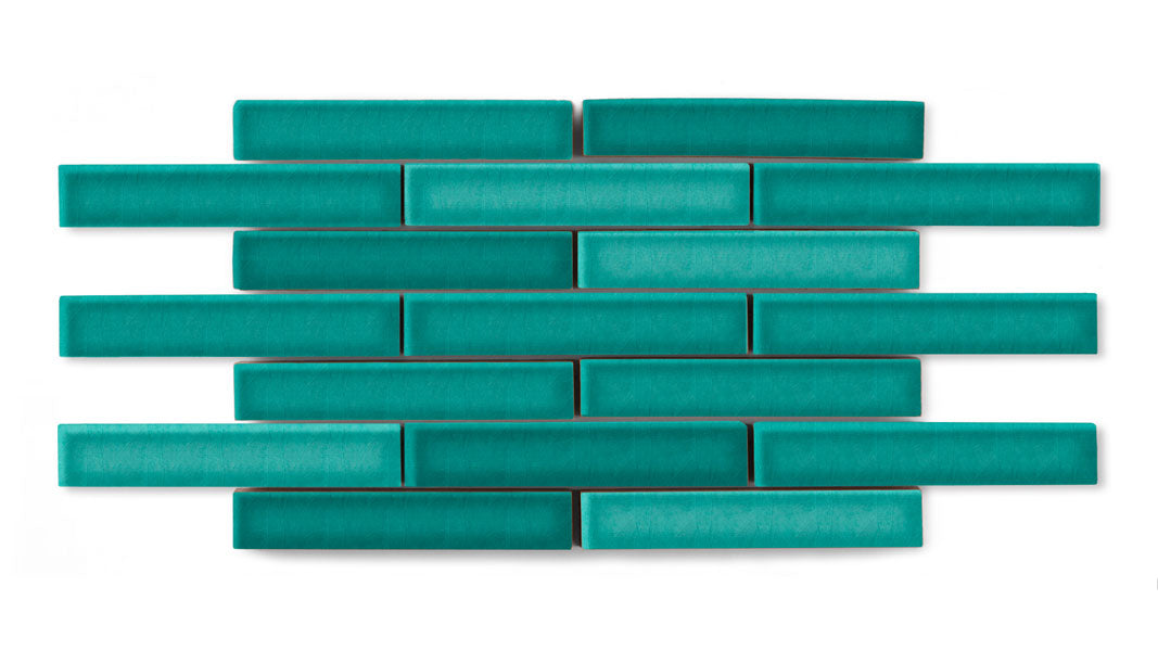 1x6 Half Offset Sheeted Original Ceramic Mosaic Tile in Bora Bora Gloss