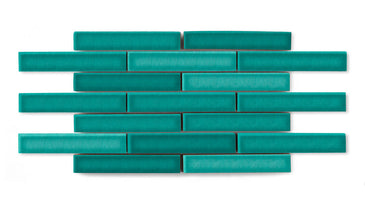 1x6 Half Offset Sheeted Original Ceramic Mosaic Tile in Bora Bora Gloss