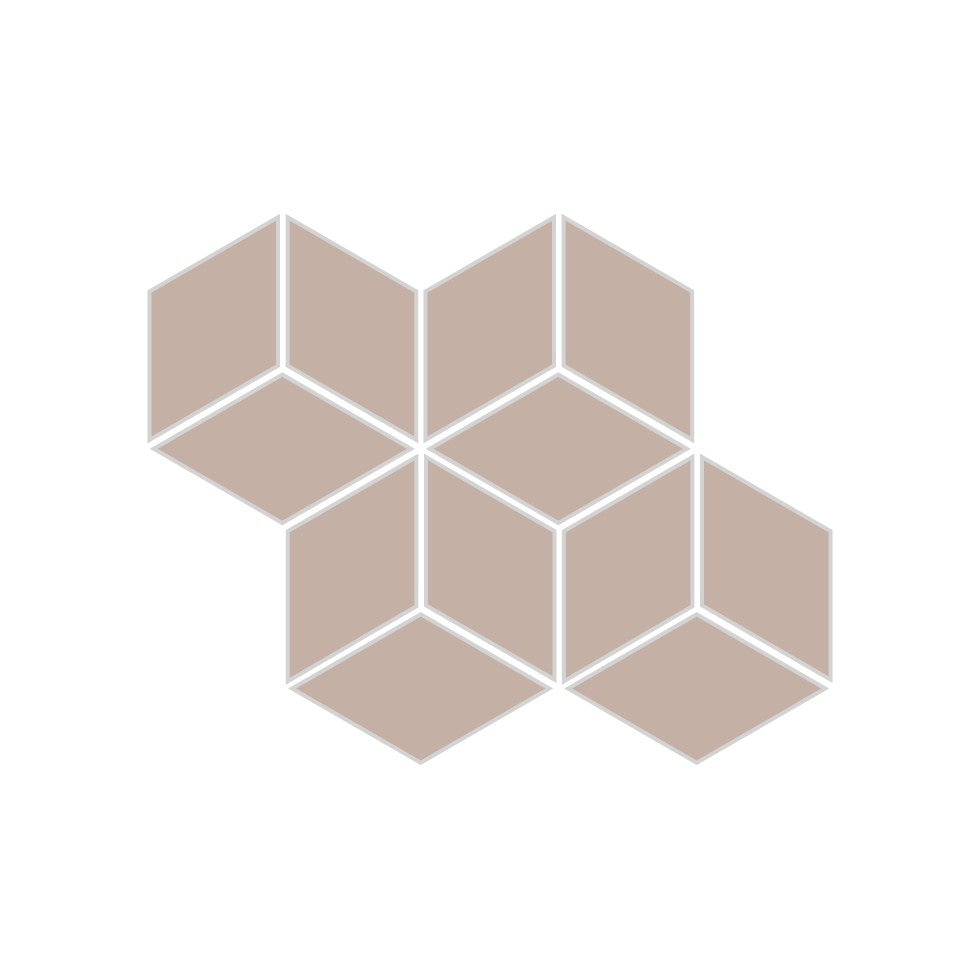 Small Diamond Sheeted - Escher Original Ceramic Mosaic Tile in Sweet Pea Matte