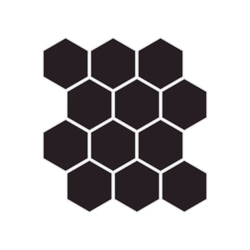 2" Hexagon Sheeted Original Ceramic Mosaic Tile in Burnt Umber