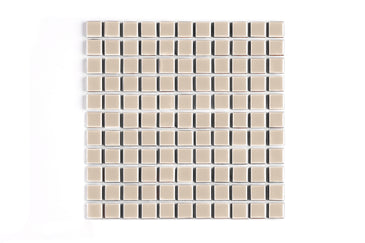1x1 Straight Set Sheeted Original Ceramic Mosaic Tile in Sweet Pea Gloss