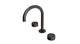 Foundry Two Handle Deck Mount Gooseneck Lavatory Faucet with Barrel Knob Handles in Antique Bronze