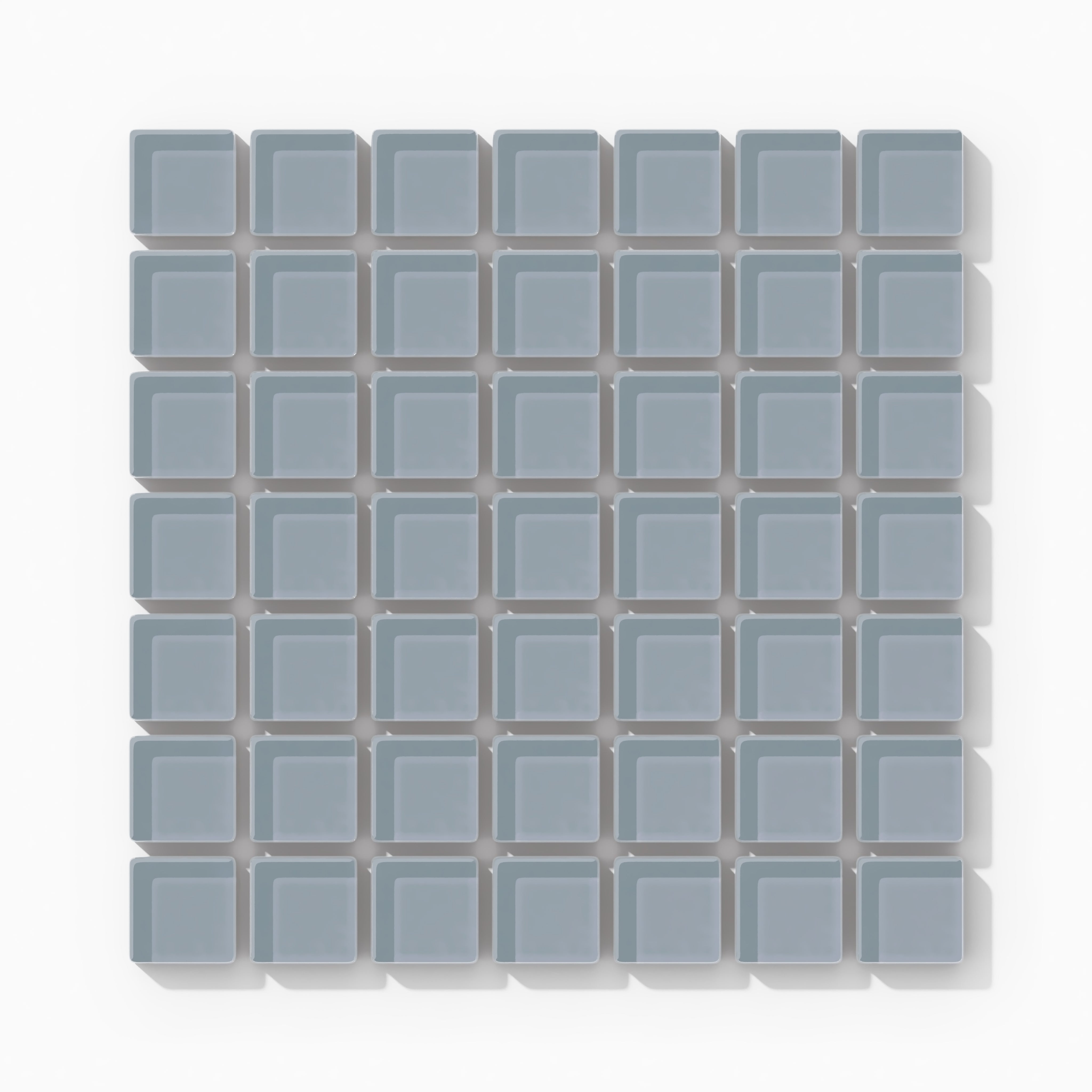 1x1 Straight Set Sheeted Glass Mosaic Tile in Pinyon Jay Gloss