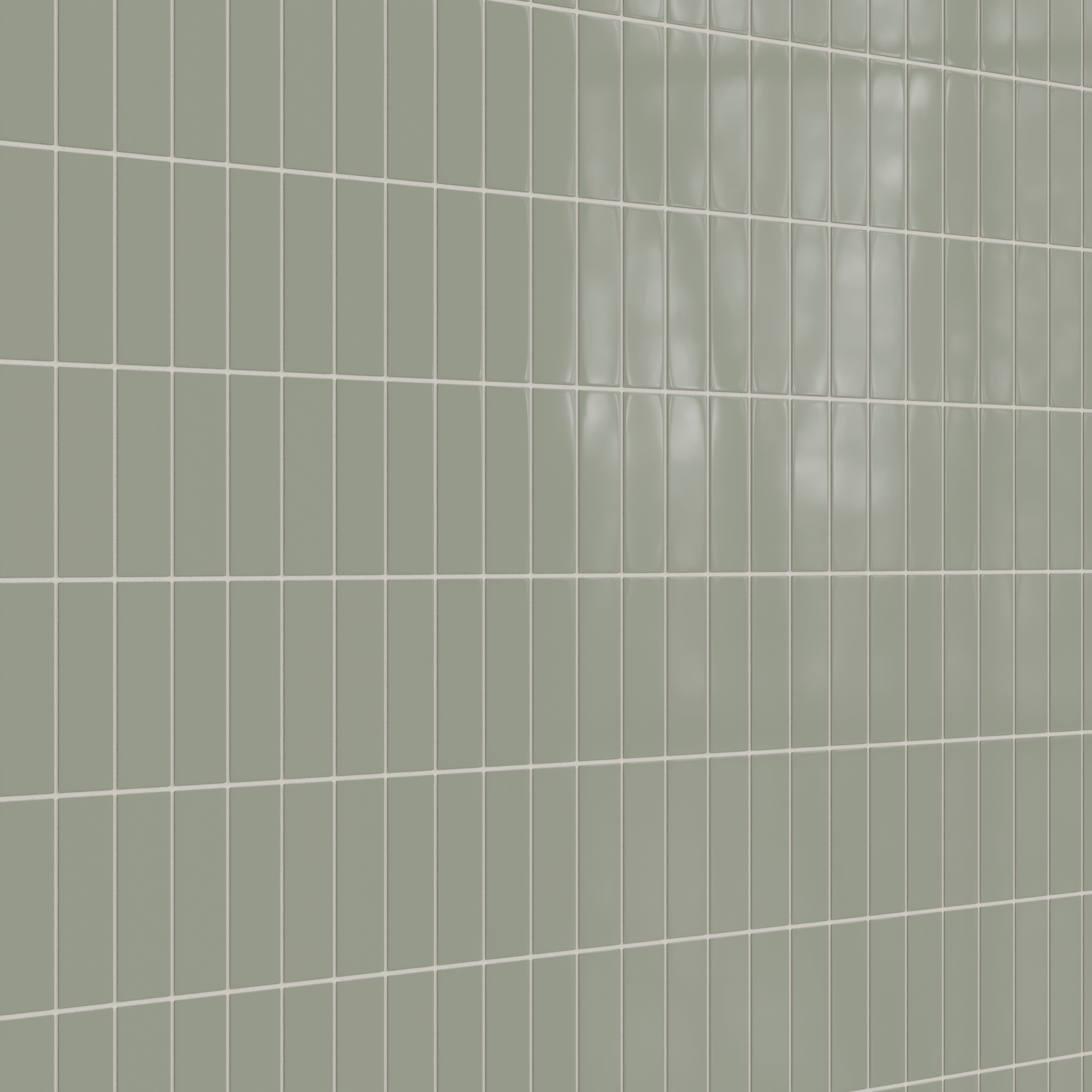 2x6 Natural Press Ceramic Tile in Terre Verte Gloss