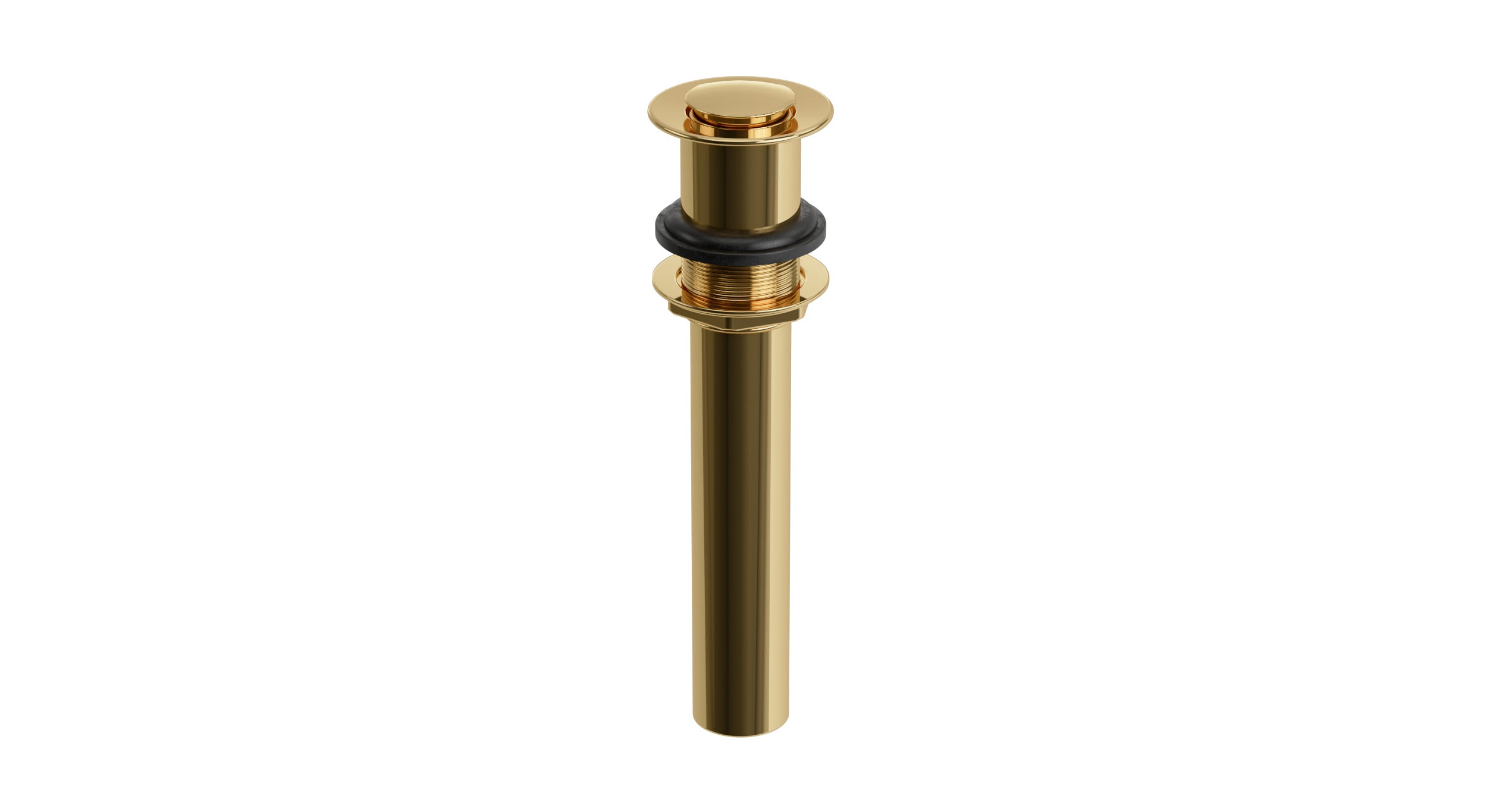 Lavatory Faucet Soft Touch Drain - Less Overflow in Polished Brass