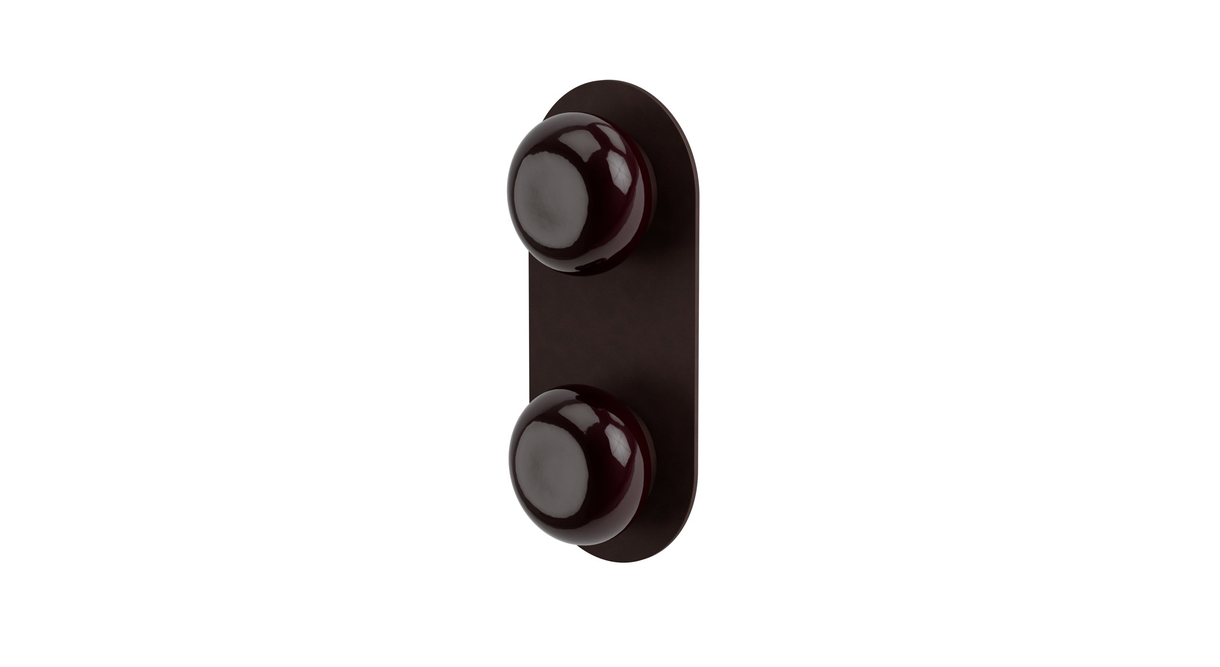 Foundry Two Handle Wall Mount Shower Trim with Pebble Ceramic Knob Handles in Architectural Copper