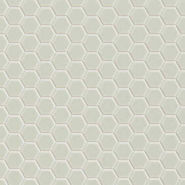 1" Hexagon Sheeted Original Ceramic Mosaic Tile in Overcast Matte