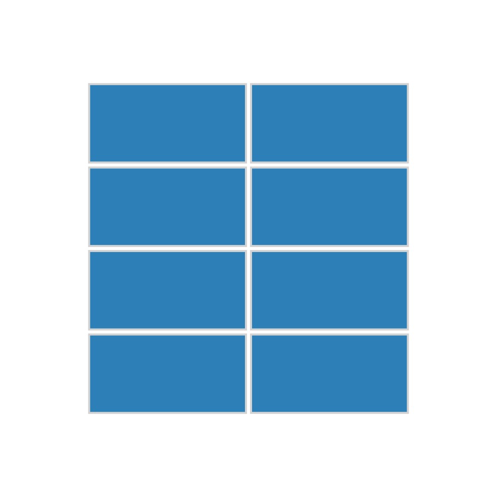 2x4 Straight Set Sheeted Original Ceramic Mosaic Tile in Aegean Sea Matte