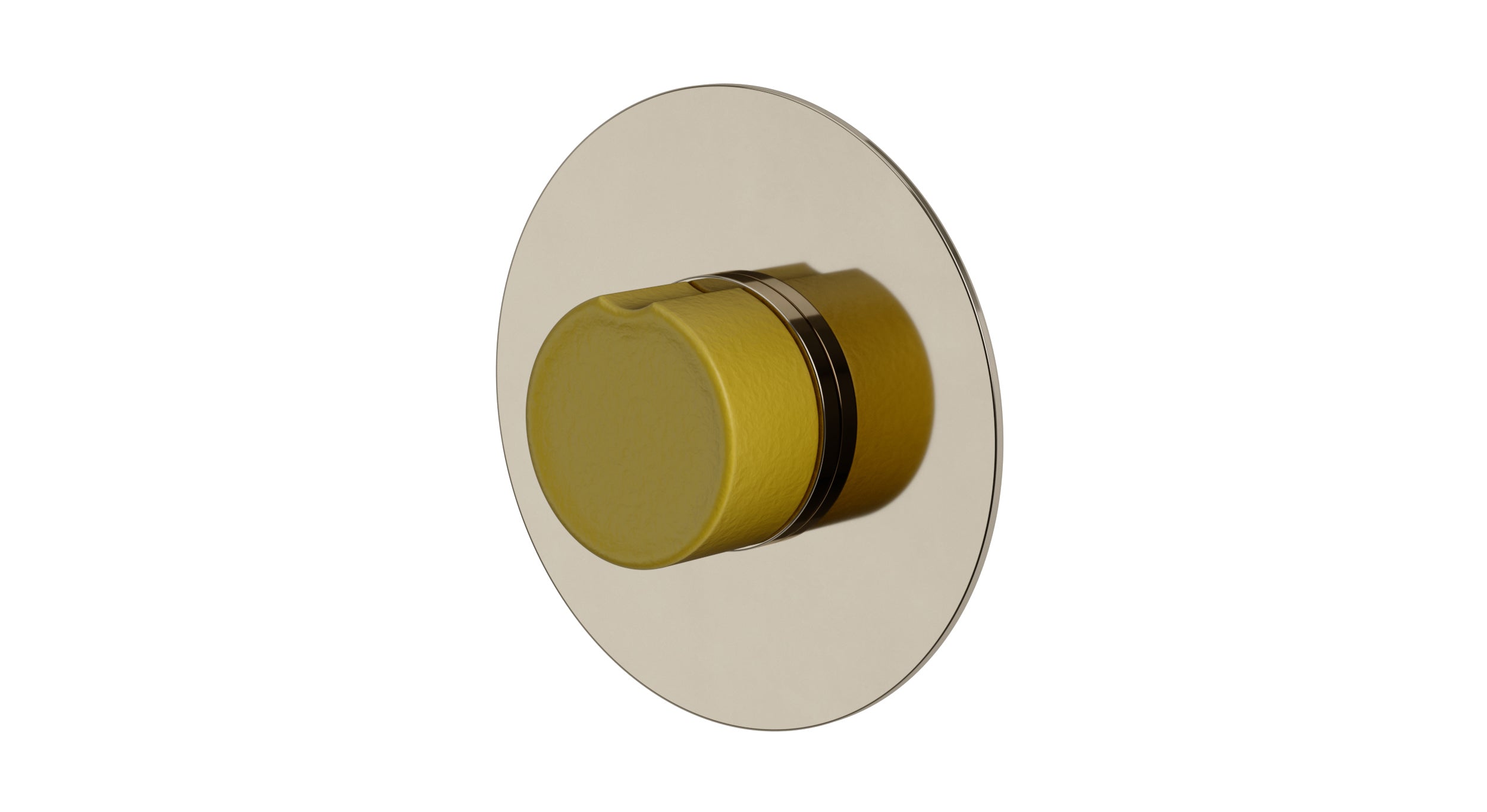 Foundry One Handle Wall Mount Shower Trim with Groove Ceramic Knob Handle in Polished Nickel