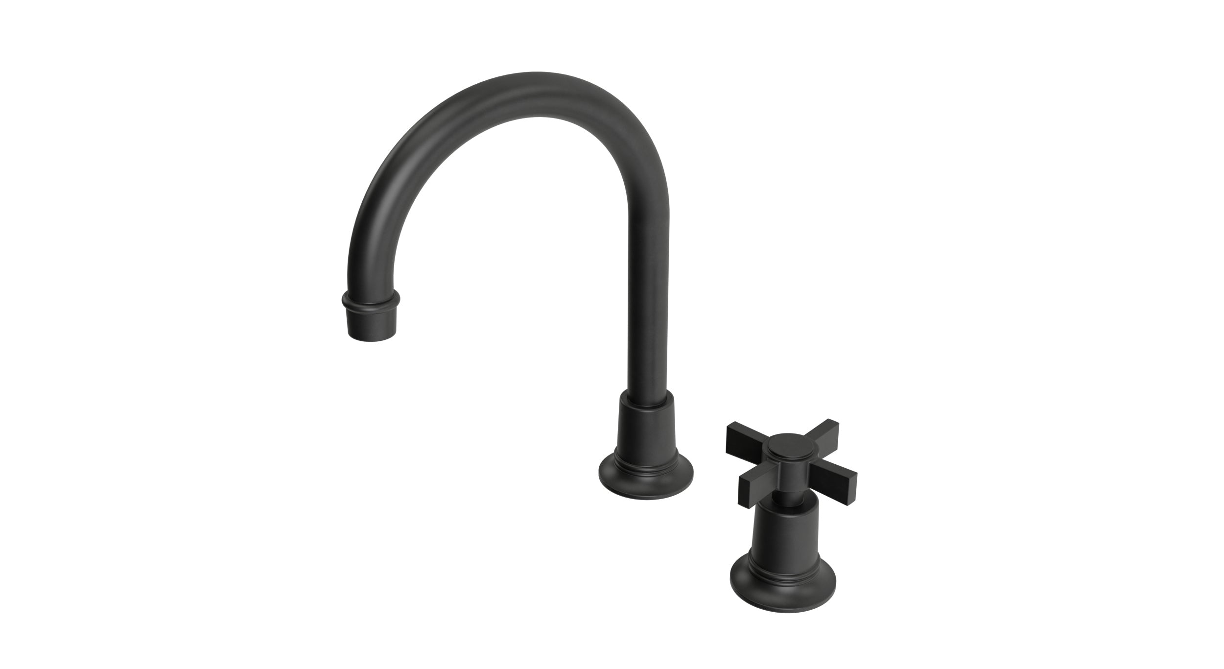 Emerson One Handle Deck Mount Gooseneck Lavatory Faucet with Defined Cross Handle in Oil Rubbed Bronze