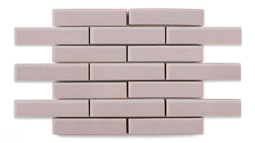 1x4 Half Offset Sheeted Original Ceramic Mosaic Tile in Painted Sky Gloss
