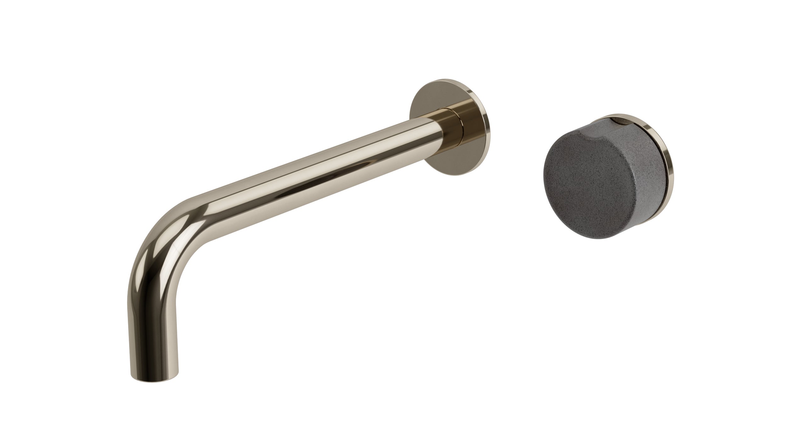 Foundry One Handle Wall Mount 7.5" Lavatory Faucet with Groove Ceramic Knob Handle in Polished Nickel