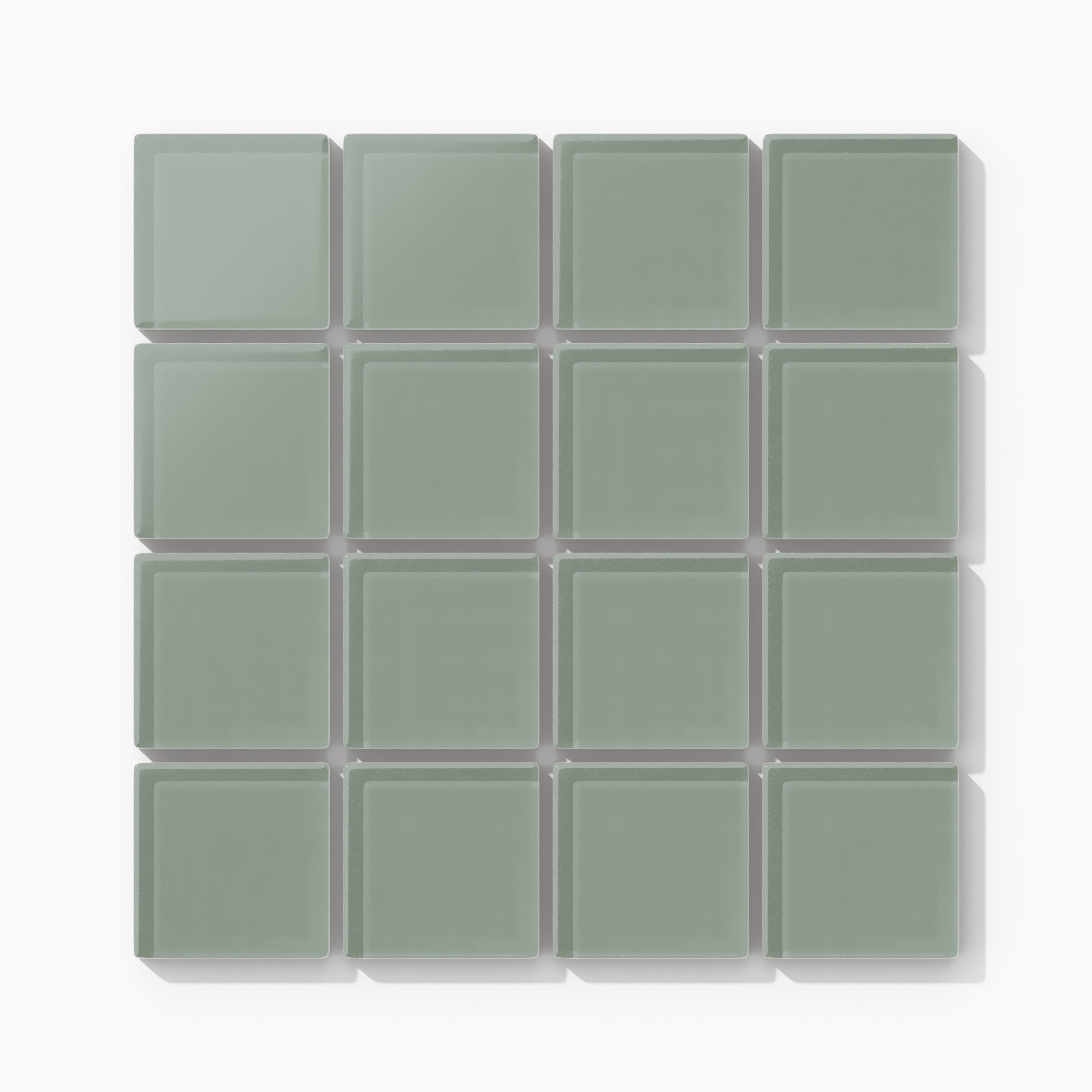 2x2 Straight Set Sheeted Glass Mosaic Tile in Hummingbird Matte