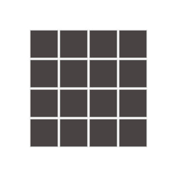 2x2 Straight Set Sheeted Original Ceramic Mosaic Tile in Carbon Gloss