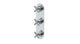 Contour Three Handle Wall Mount Shower Trim with Soft Cross Handles in Polished Chrome