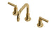 Emerson Two Handle Deck Mount Squaretop Lavatory Faucet with Classic Lever Handles in Satin Brass